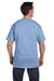 Hanes 5190/5190P Mens Beefy-T Short Sleeve Crewneck T-Shirt w/ Pocket Light Blue Model Back