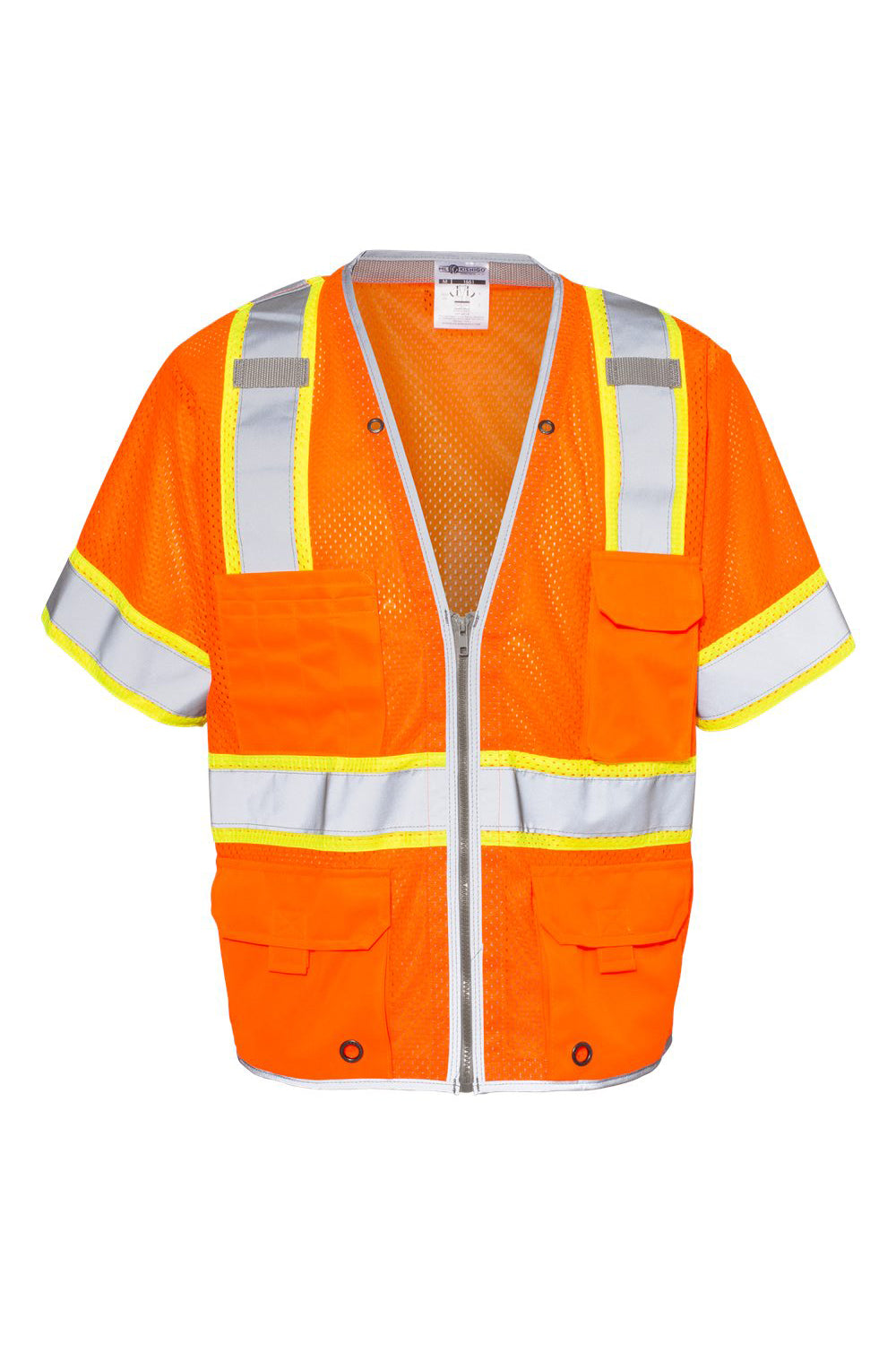 Kishigo 1550-1551 Mens Premium Brilliant Series Heavy Duty Class 3 Vest Orange Flat Front