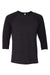 Bella + Canvas BC3200/3200 Mens 3/4 Sleeve Crewneck T-Shirt Heather Black/Black Flat Front