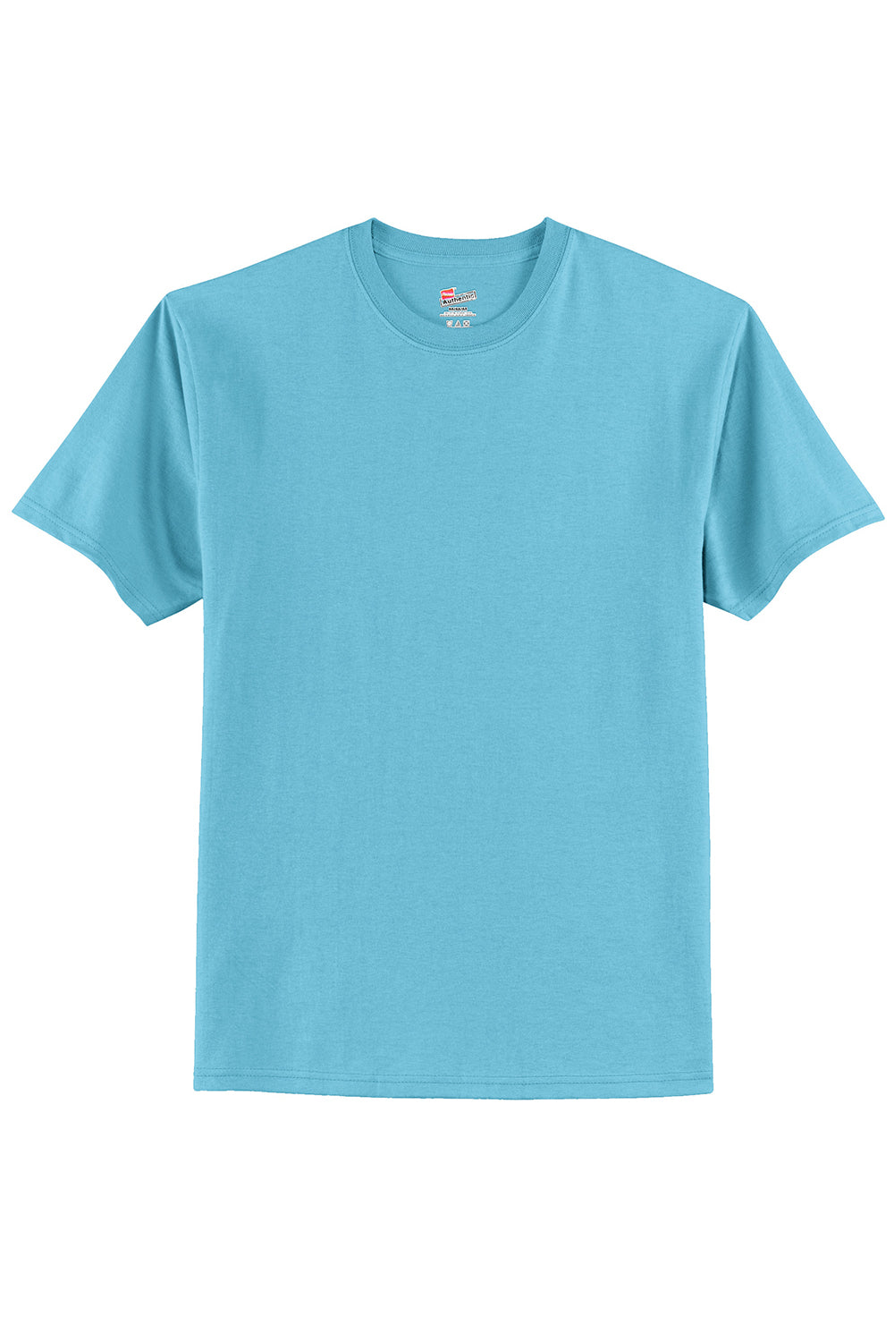 Hanes 5250/5250T Mens ComfortSoft Short Sleeve Crewneck T-Shirt Aquatic Blue Flat Front