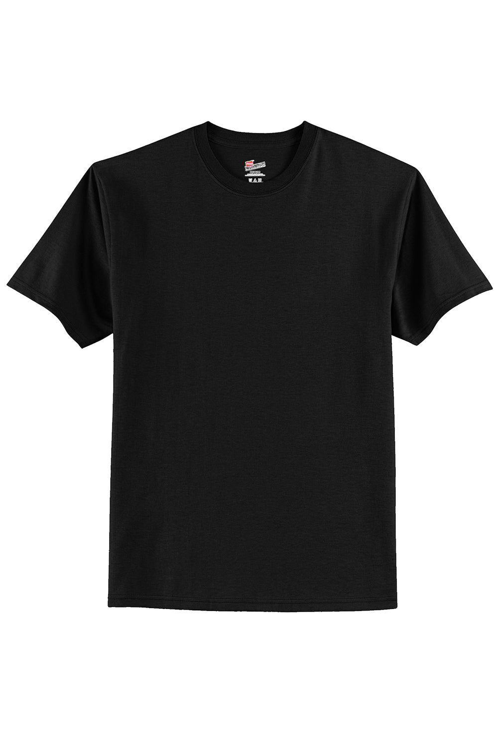 Hanes 5250/5250T Mens ComfortSoft Short Sleeve Crewneck T-Shirt Black Flat Front