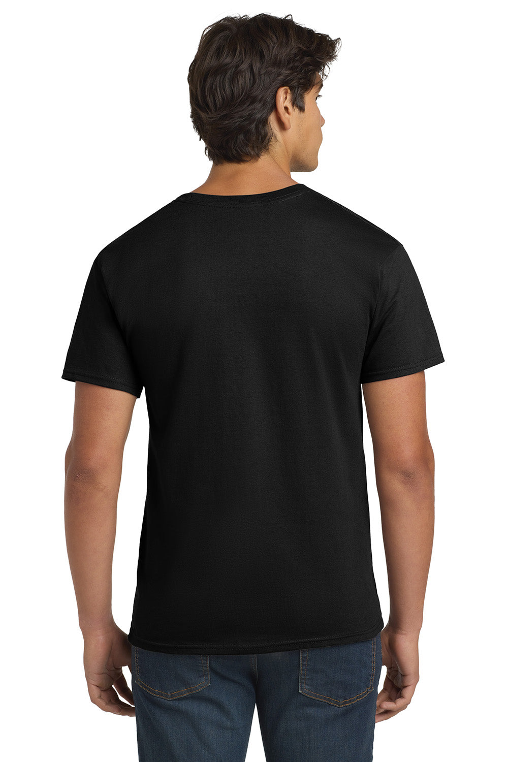 Hanes 5250/5250T Mens ComfortSoft Short Sleeve Crewneck T-Shirt Black Model Back