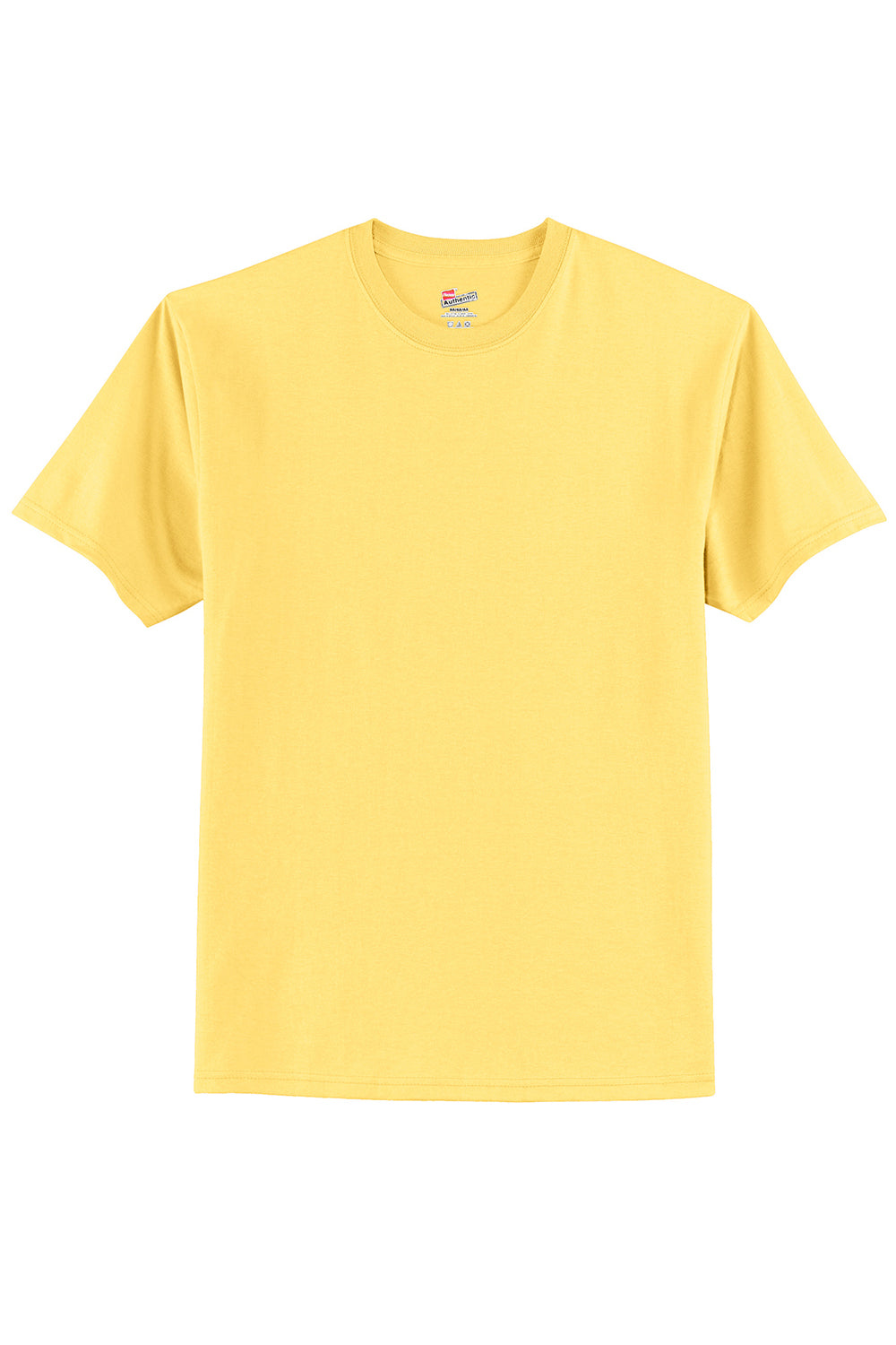 Hanes 5250/5250T Mens ComfortSoft Short Sleeve Crewneck T-Shirt Daffodil Yellow Flat Front