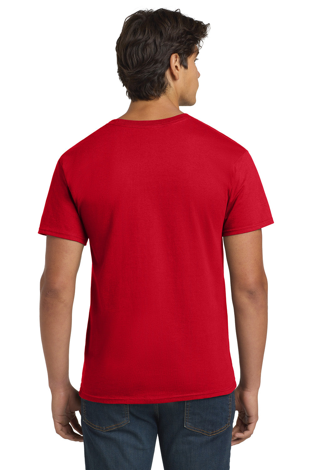 Hanes 5250/5250T Mens ComfortSoft Short Sleeve Crewneck T-Shirt Deep Red Model Back