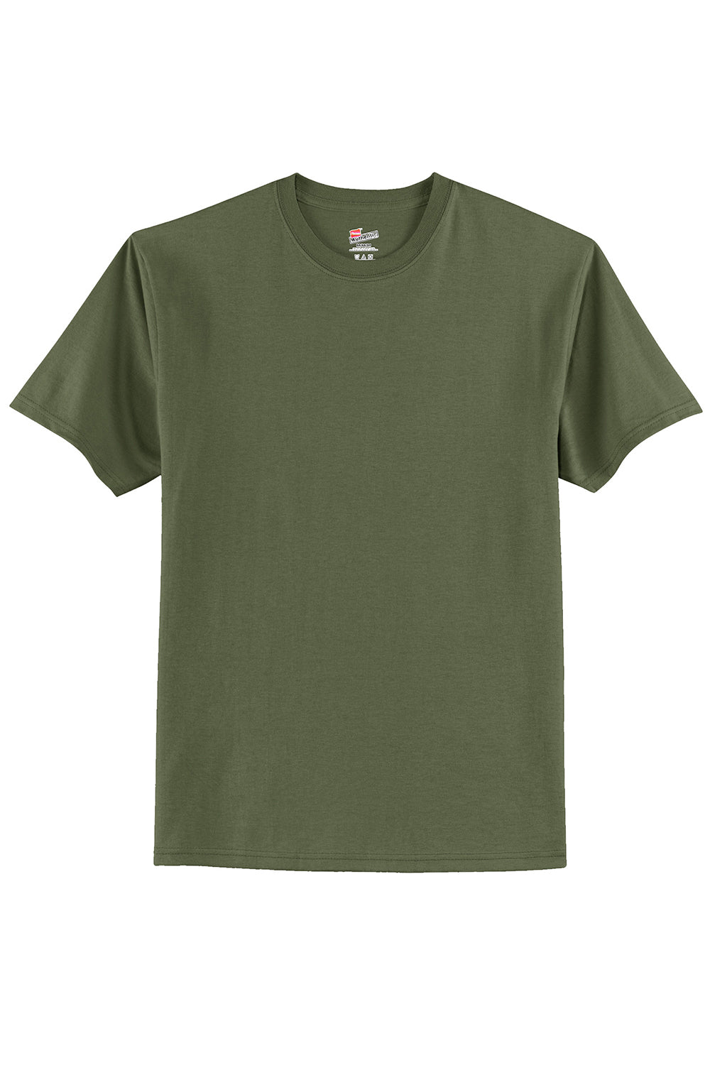 Hanes 5250/5250T Mens ComfortSoft Short Sleeve Crewneck T-Shirt Fatigue Green Flat Front