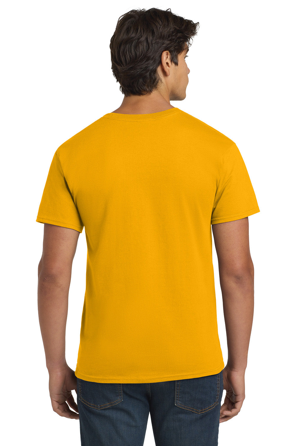 Hanes 5250/5250T Mens ComfortSoft Short Sleeve Crewneck T-Shirt Gold Model Back