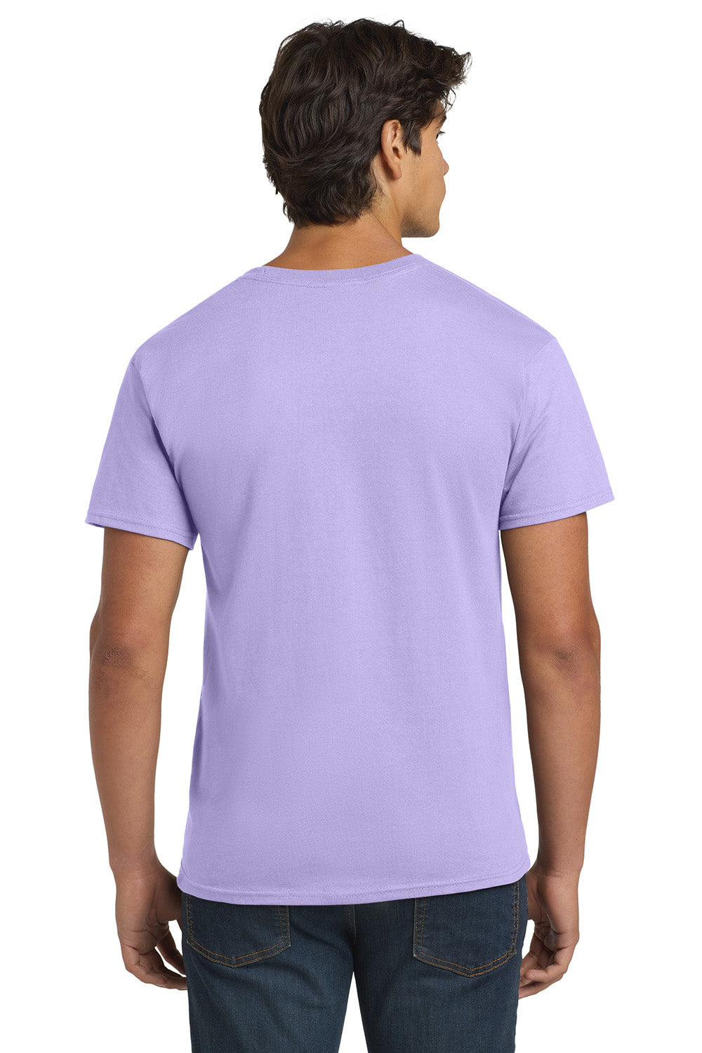 Hanes 5250/5250T Mens ComfortSoft Short Sleeve Crewneck T-Shirt Lavender Purple Model Back