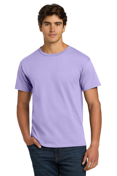 Hanes 5250/5250T Mens ComfortSoft Short Sleeve Crewneck T-Shirt Lavender Purple Model Front