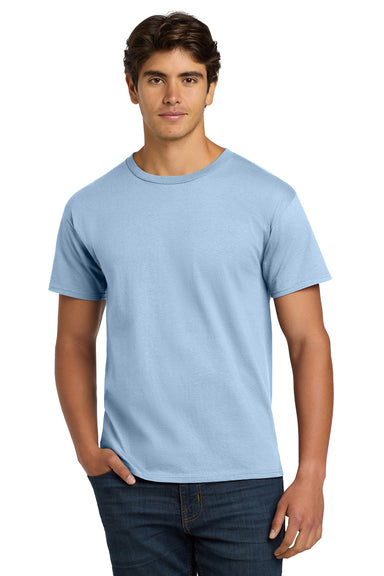 Hanes 5250/5250T Mens ComfortSoft Short Sleeve Crewneck T-Shirt Light Blue Model Front