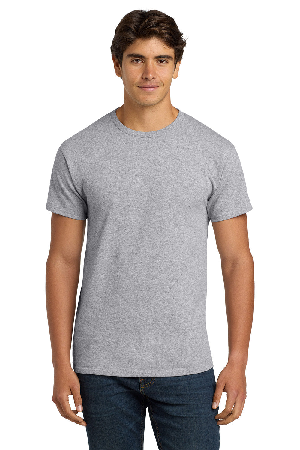 Hanes 5250/5250T Mens ComfortSoft Short Sleeve Crewneck T-Shirt Light Steel Grey Model Front