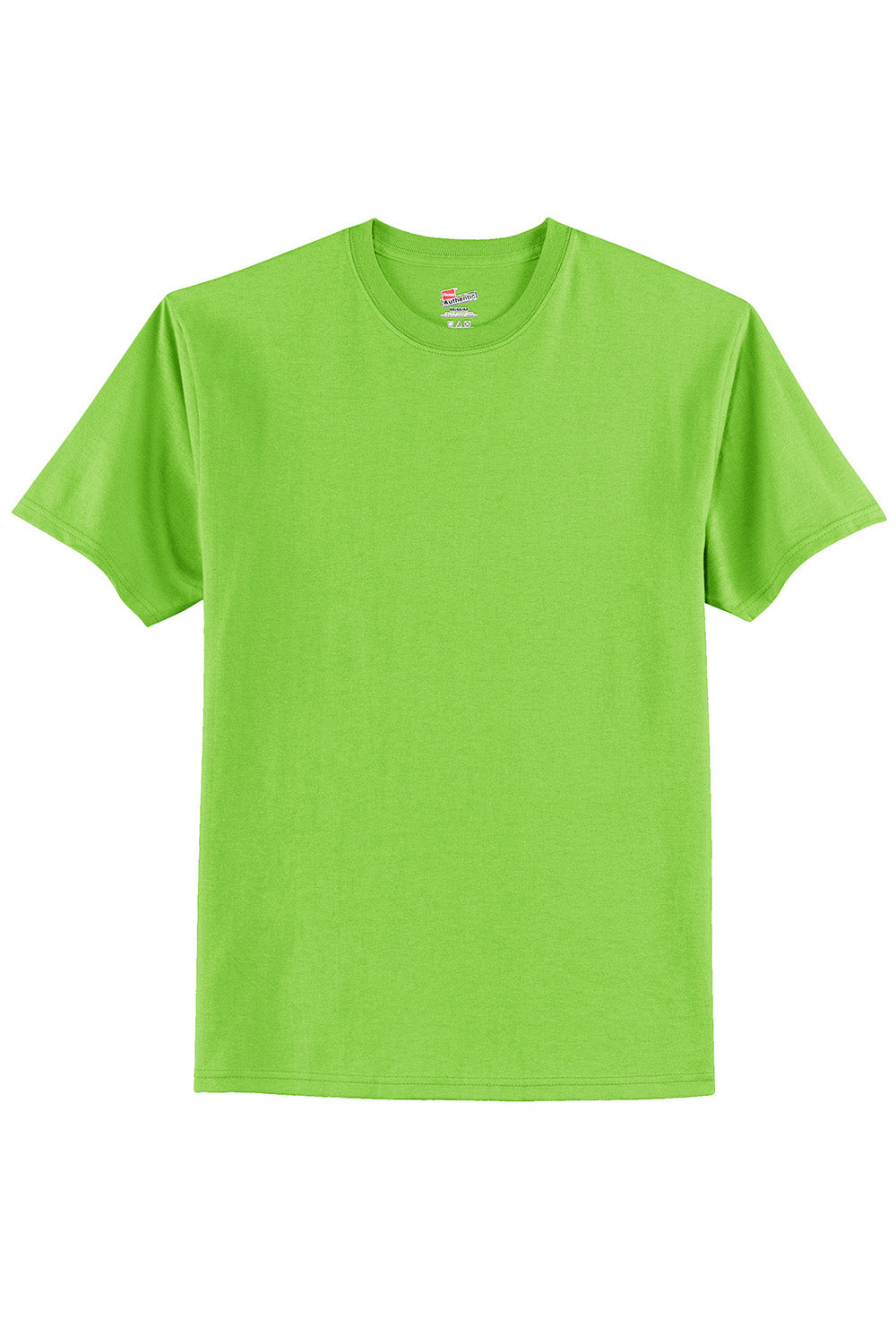 Hanes 5250/5250T Mens ComfortSoft Short Sleeve Crewneck T-Shirt Lime Green Flat Front