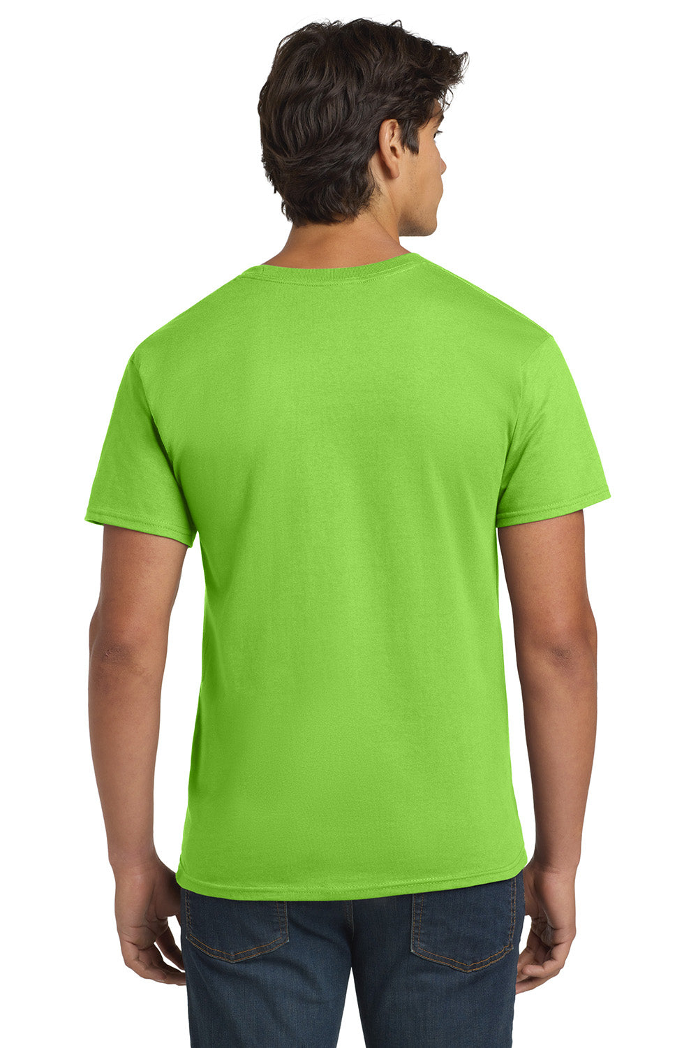 Hanes 5250/5250T Mens ComfortSoft Short Sleeve Crewneck T-Shirt Lime Green Model Back