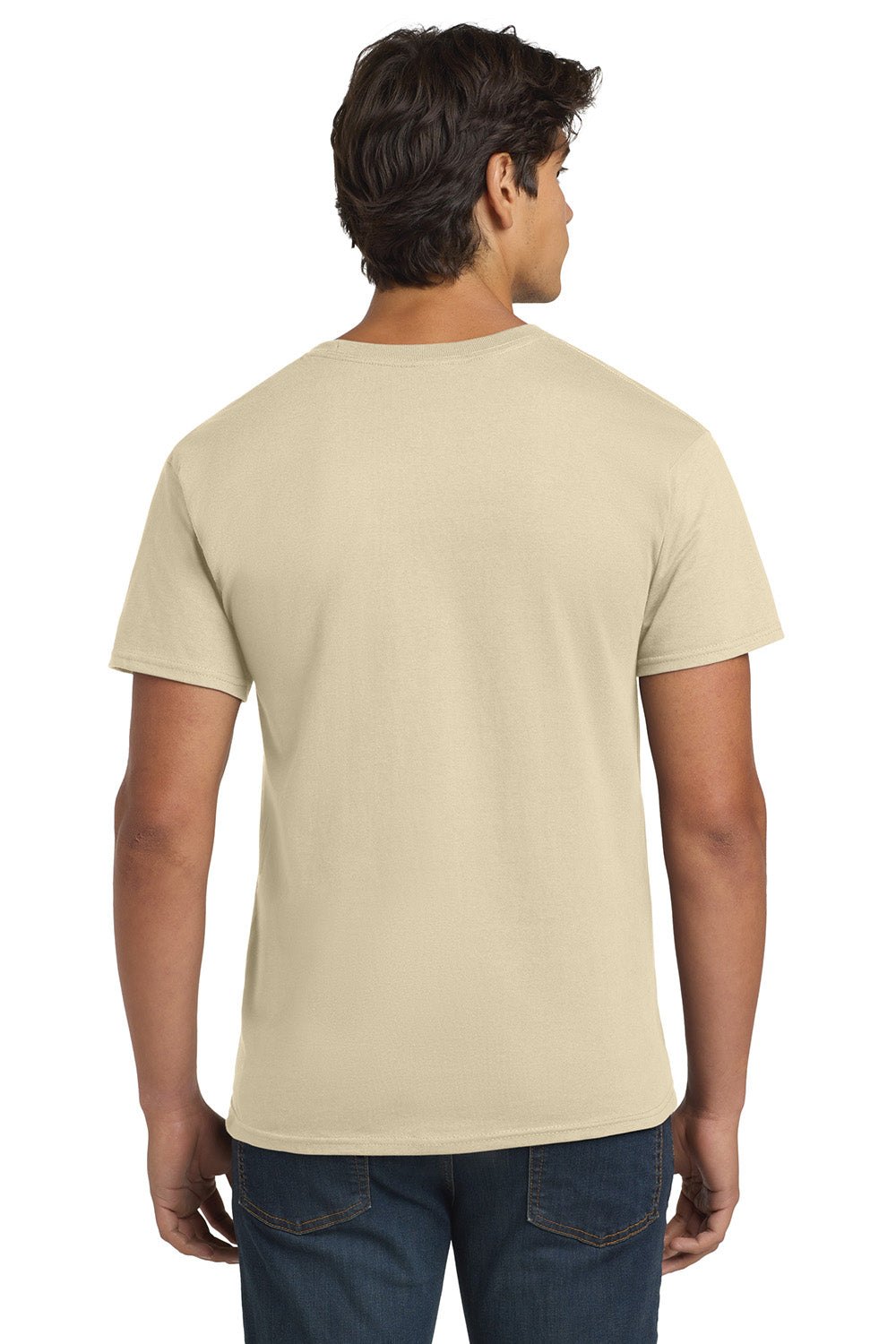 Hanes 5250/5250T Mens ComfortSoft Short Sleeve Crewneck T-Shirt Sand Model Back