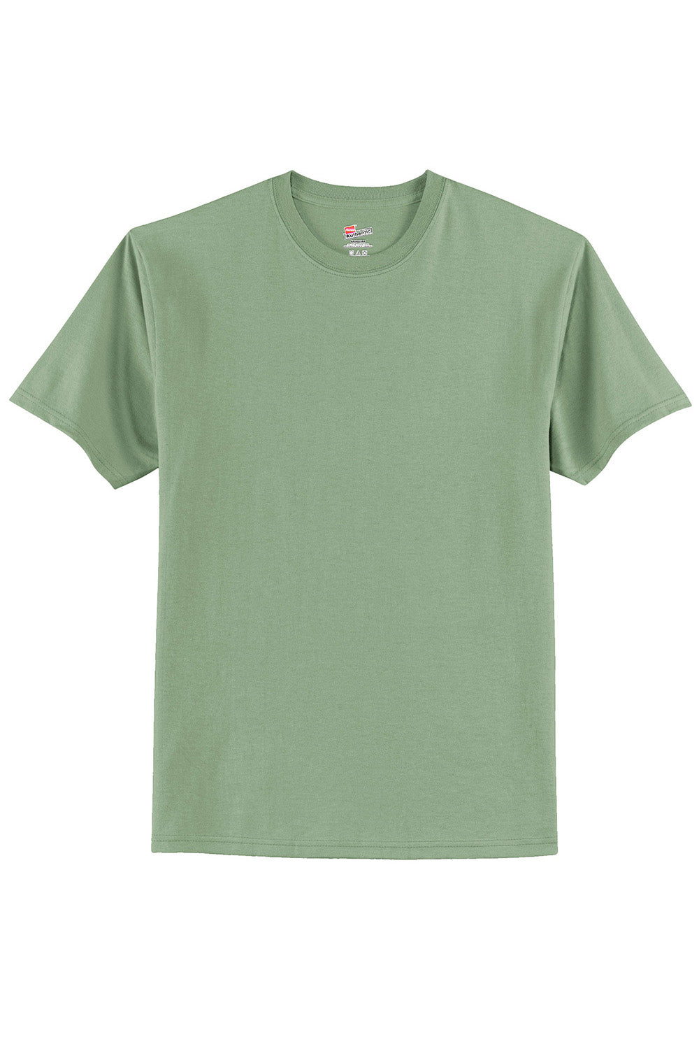 Hanes 5250/5250T Mens ComfortSoft Short Sleeve Crewneck T-Shirt Stonewashed Green Flat Front