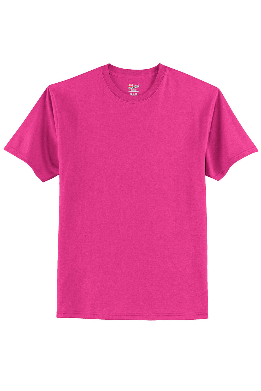 Hanes 5250/5250T Mens ComfortSoft Short Sleeve Crewneck T-Shirt Wow Pink Flat Front