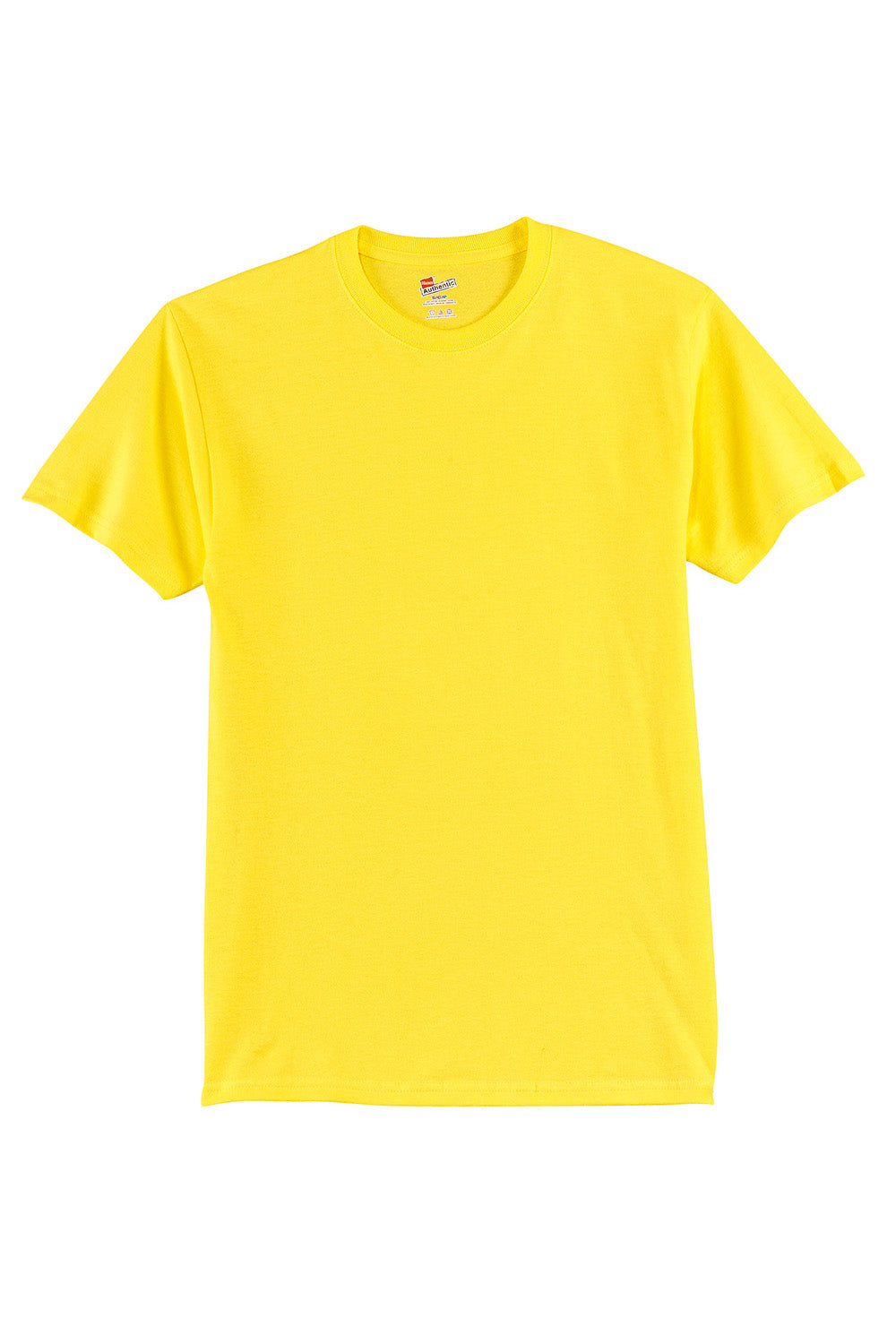 Hanes 5250/5250T Mens ComfortSoft Short Sleeve Crewneck T-Shirt Yellow Flat Front