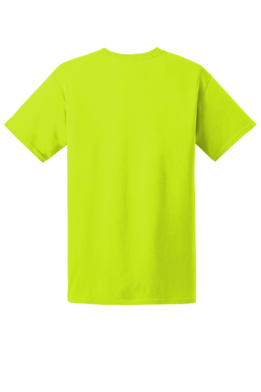 Hanes 5280 Mens ComfortSoft Short Sleeve Crewneck T-Shirt Safety Green Flat Back