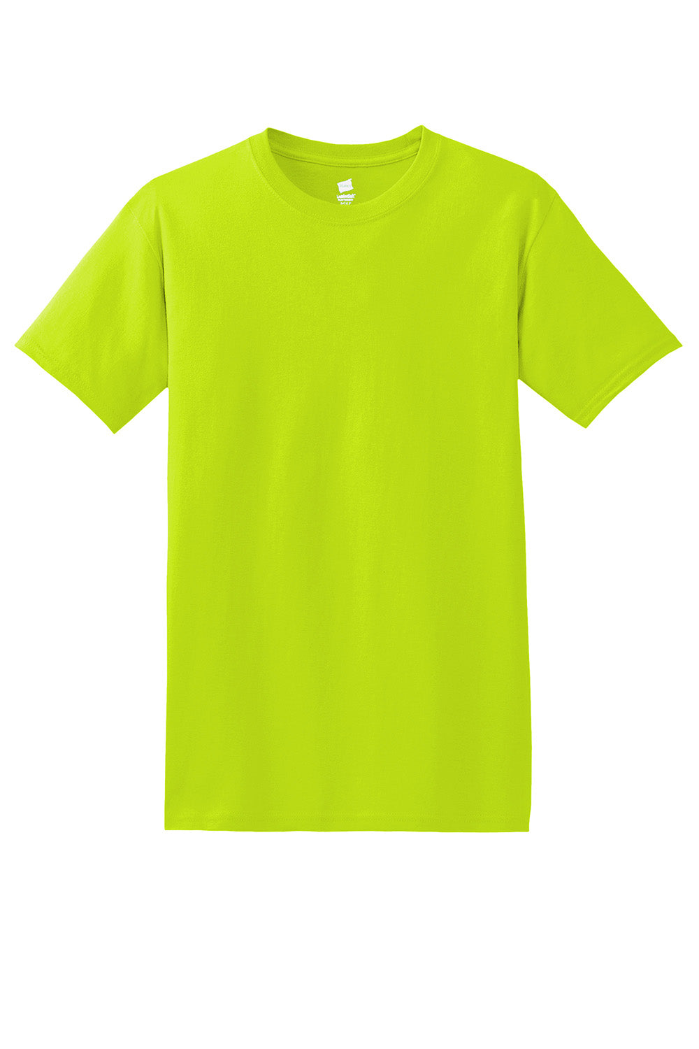 Hanes 5280 Mens ComfortSoft Short Sleeve Crewneck T-Shirt Safety Green Flat Front