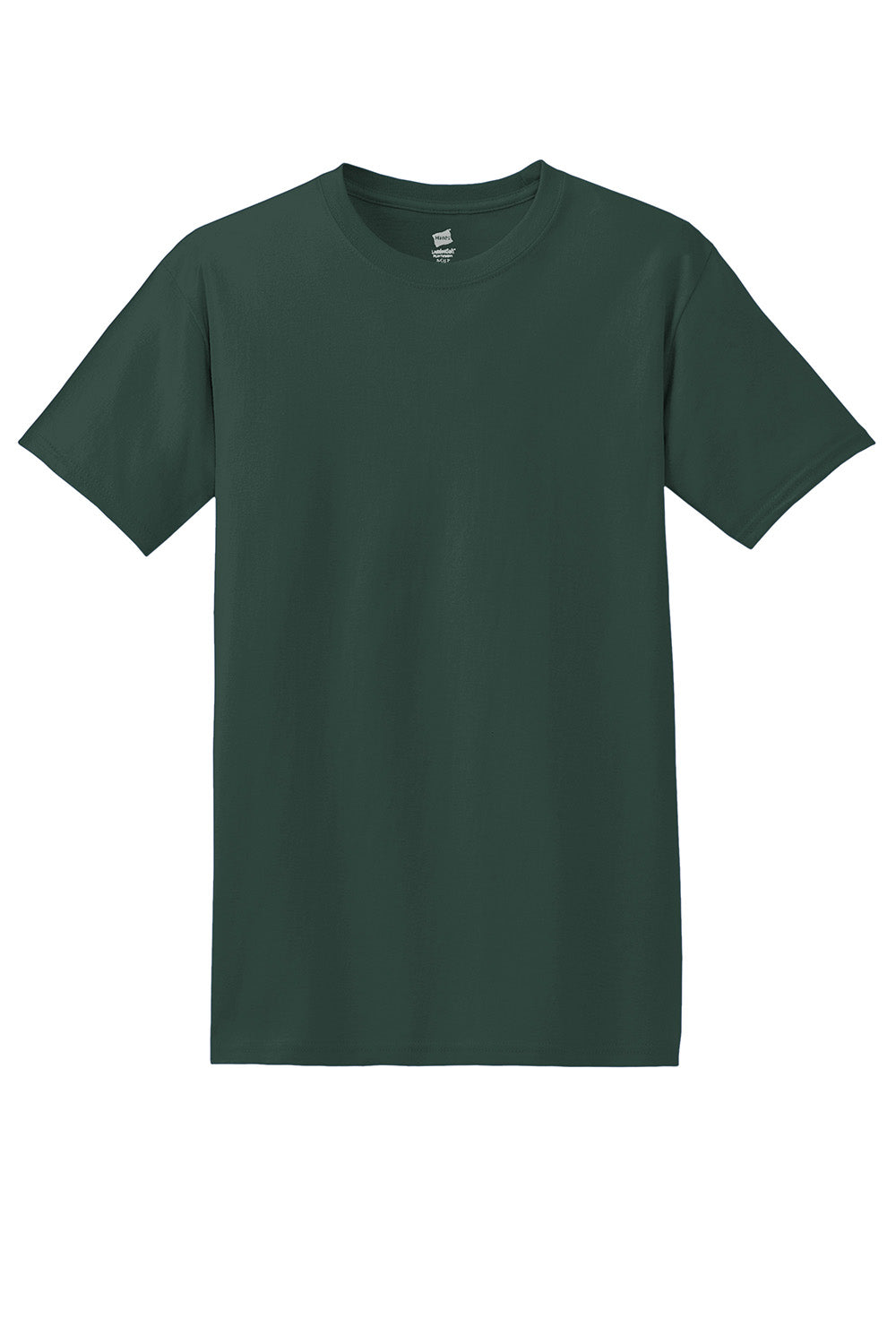 Hanes 5280 Mens ComfortSoft Short Sleeve Crewneck T-Shirt Deep Forest Green Flat Front