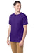 Hanes 5280 Mens ComfortSoft Short Sleeve Crewneck T-Shirt Athletic Purple Model 3Q