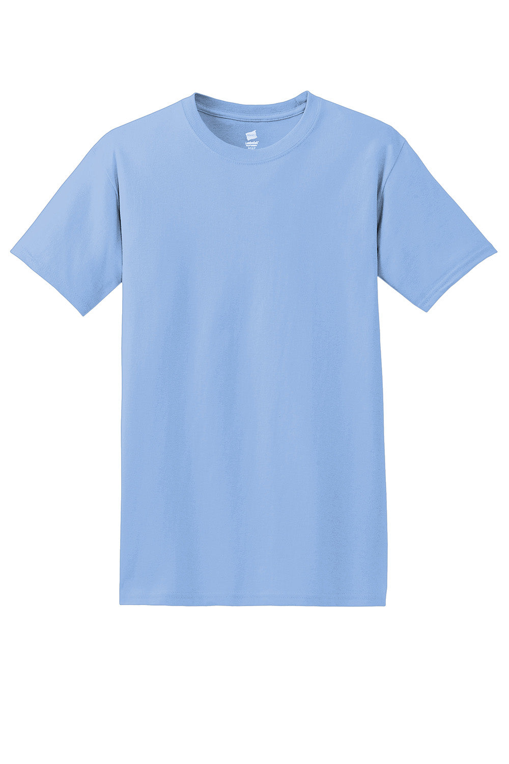 Hanes 5280 Mens ComfortSoft Short Sleeve Crewneck T-Shirt Light Blue Flat Front