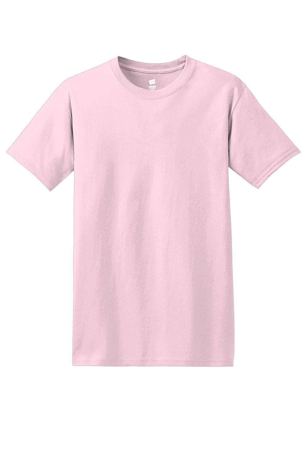 Hanes 5280 Mens ComfortSoft Short Sleeve Crewneck T-Shirt Pale Pink Flat Front