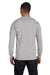 Hanes 5286 Mens ComfortSoft Long Sleeve Crewneck T-Shirt Light Steel Grey Model Back