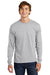 Hanes 5286 Mens ComfortSoft Long Sleeve Crewneck T-Shirt Ash Grey Model Front