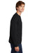 Hanes 5286 Mens ComfortSoft Long Sleeve Crewneck T-Shirt Black Model Side