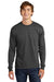 Hanes 5286 Mens ComfortSoft Long Sleeve Crewneck T-Shirt Heather Charcoal Grey Model Front