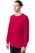 Hanes 5286 Mens ComfortSoft Long Sleeve Crewneck T-Shirt Athletic Crimson Red Model 3Q