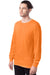 Hanes 5286 Mens ComfortSoft Long Sleeve Crewneck T-Shirt Tennessee Orange Model 3Q