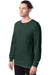 Hanes 5286 Mens ComfortSoft Long Sleeve Crewneck T-Shirt Athletic Dark Green Model 3Q