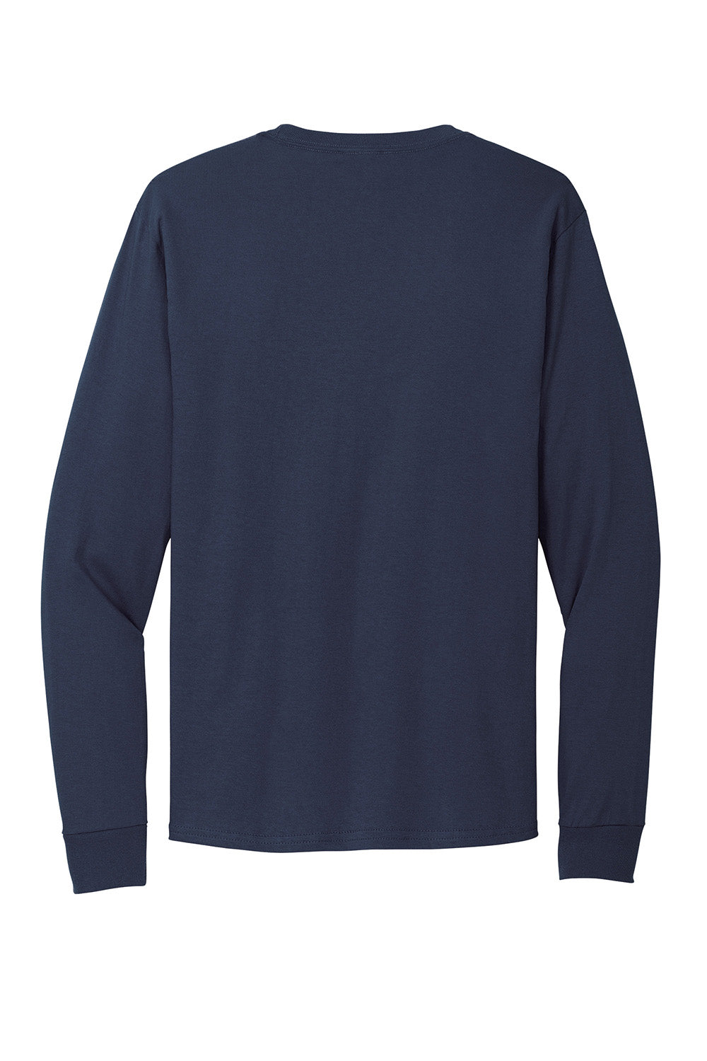 Hanes 5286 Mens ComfortSoft Long Sleeve Crewneck T-Shirt Navy Blue Flat Back