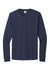 Hanes 5286 Mens ComfortSoft Long Sleeve Crewneck T-Shirt Navy Blue Flat Front