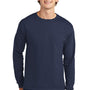 Hanes Mens ComfortSoft Long Sleeve Crewneck T-Shirt - Navy Blue