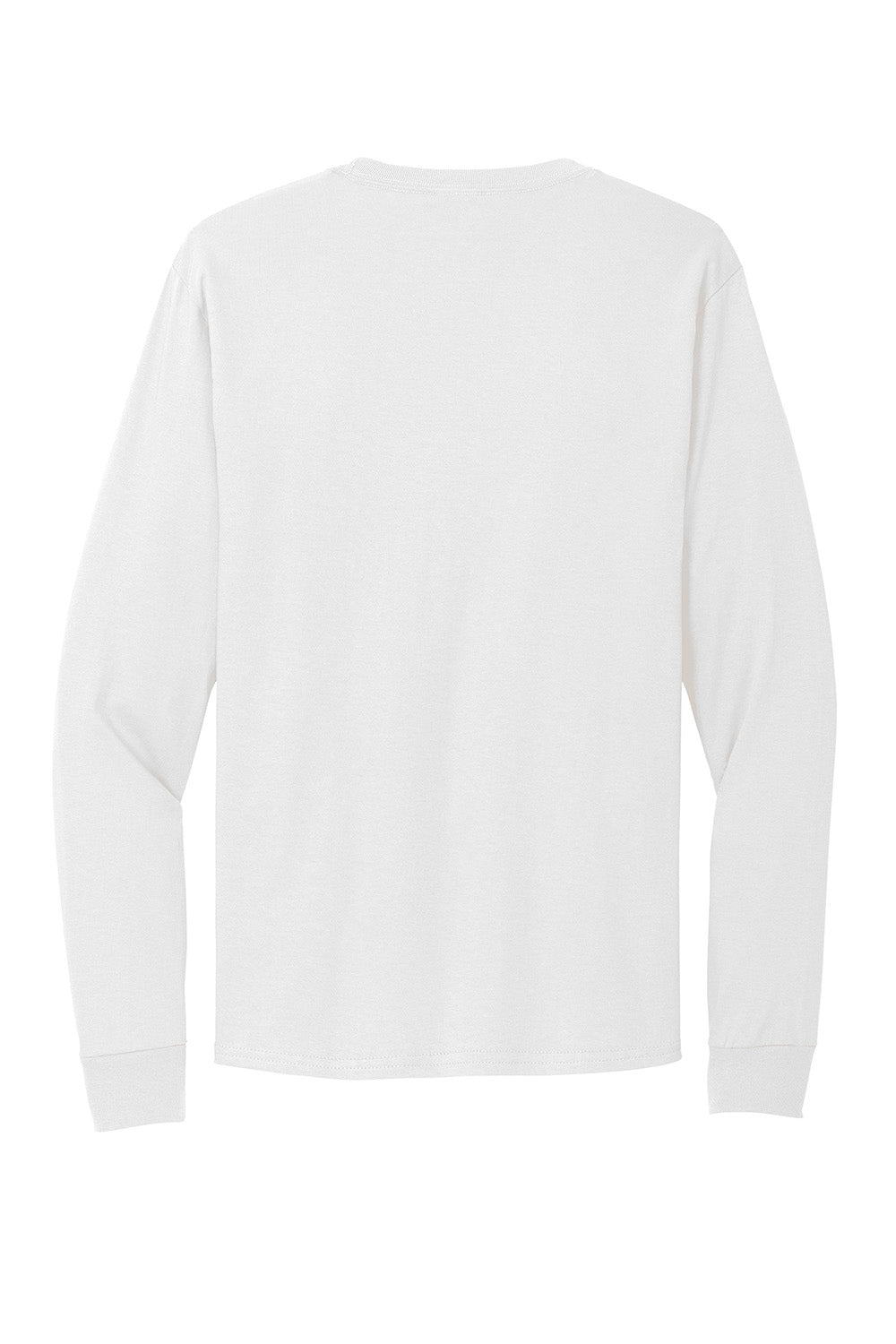 Hanes 5286 Mens ComfortSoft Long Sleeve Crewneck T-Shirt White Flat Back