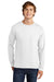 Hanes 5286 Mens ComfortSoft Long Sleeve Crewneck T-Shirt White Model Front