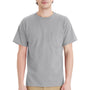 Hanes Mens Essential Short Sleeve Crewneck T-Shirt w/ Pocket - Light Steel Grey