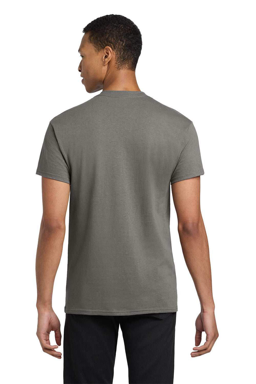 Gildan 5300/G530 Mens Short Sleeve Crewneck T-Shirt w/ Pocket Charcoal Grey Model Back