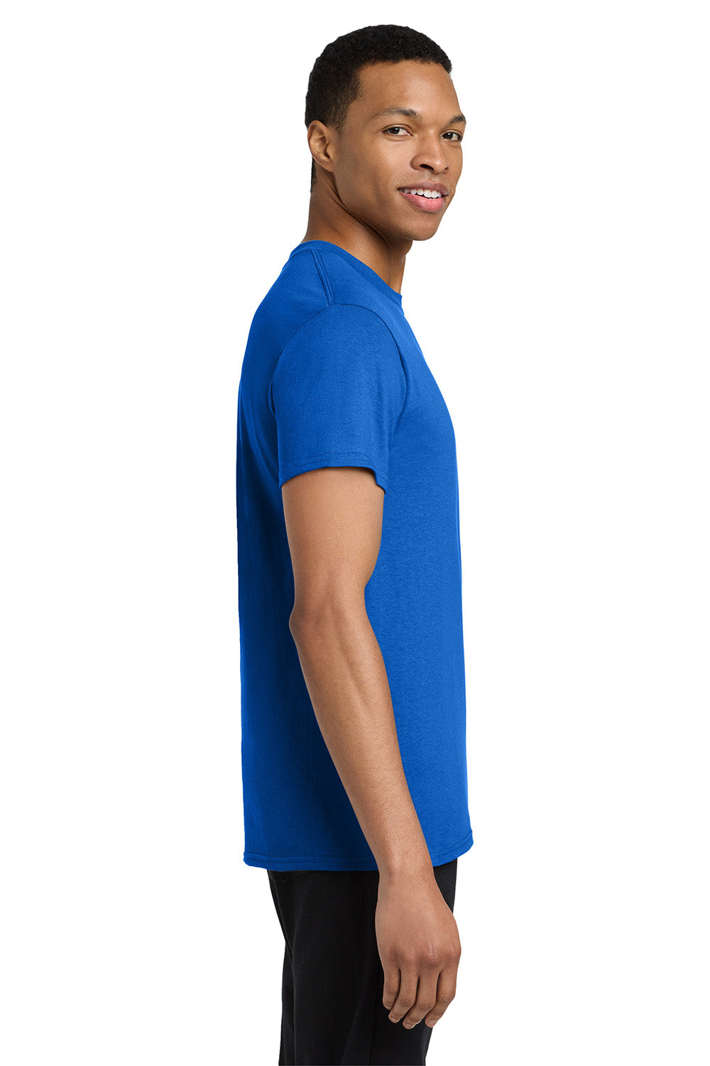 Gildan 5300/G530 Mens Short Sleeve Crewneck T-Shirt w/ Pocket Royal Blue Model Side