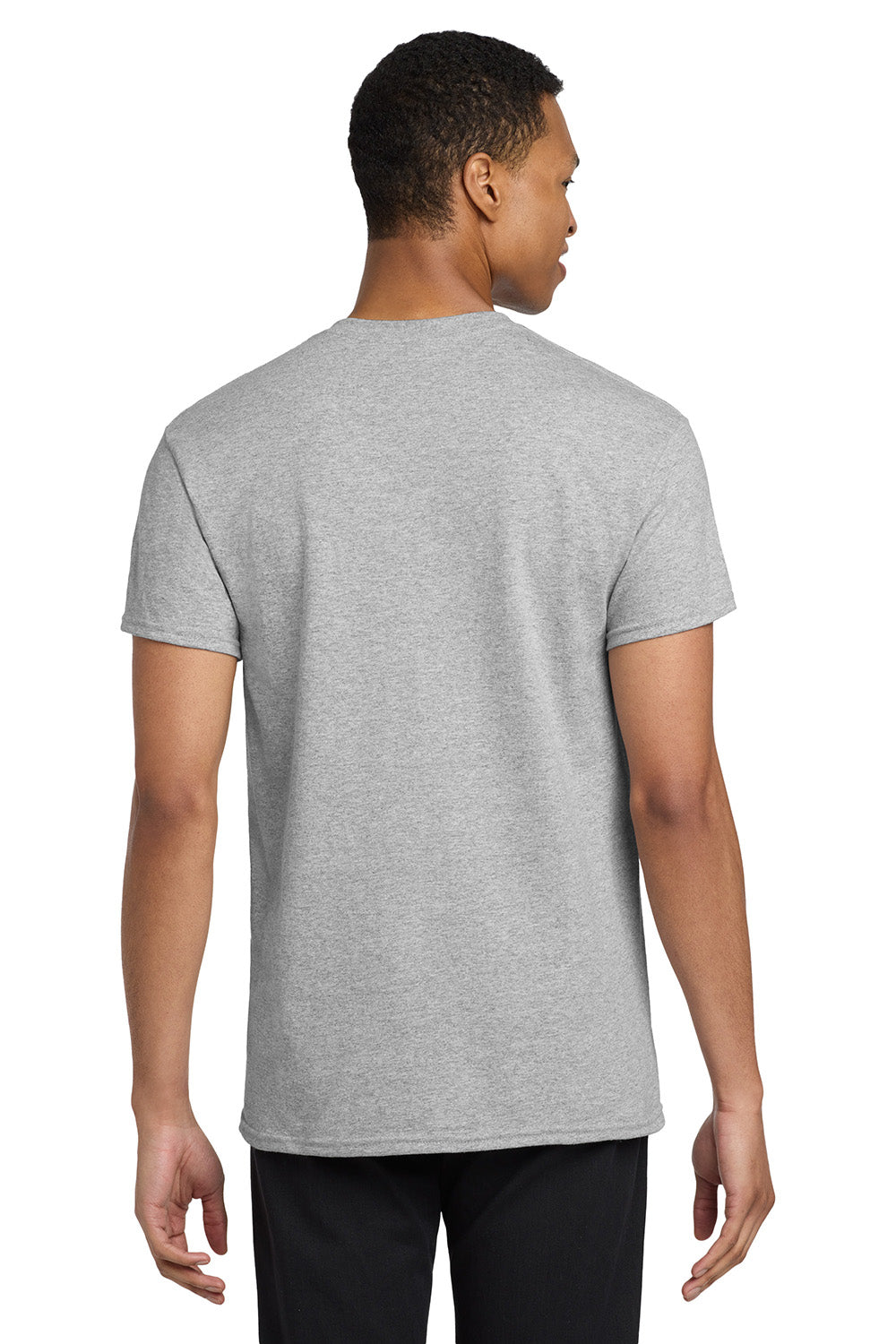 Gildan 5300/G530 Mens Short Sleeve Crewneck T-Shirt w/ Pocket Sport Grey Model Back