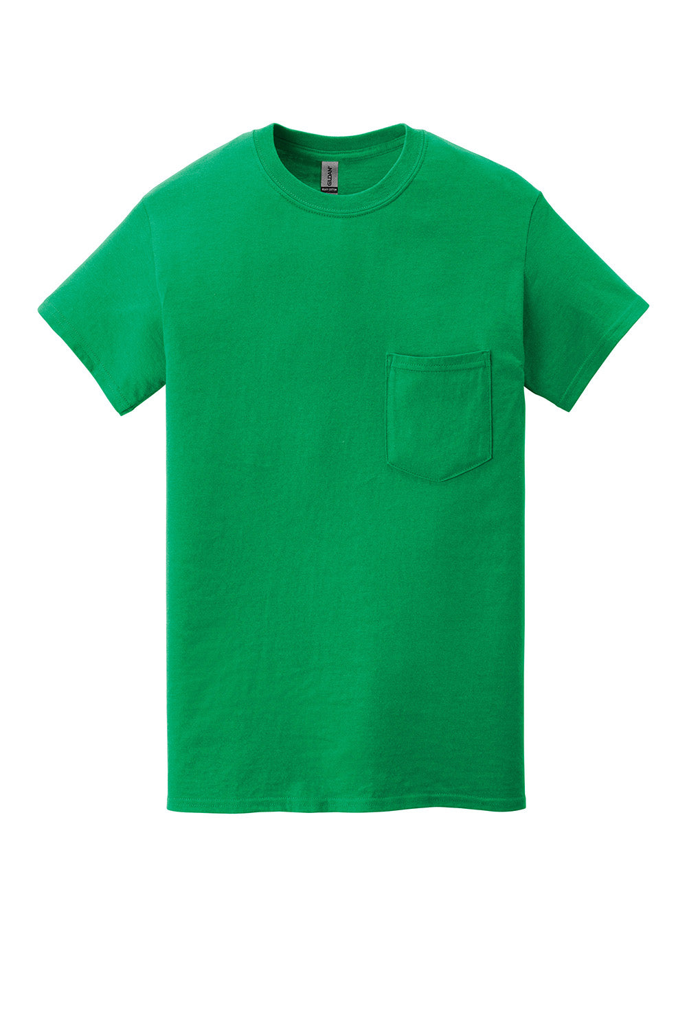 Gildan 5300/G530 Mens Short Sleeve Crewneck T-Shirt w/ Pocket Irish Green Flat Front