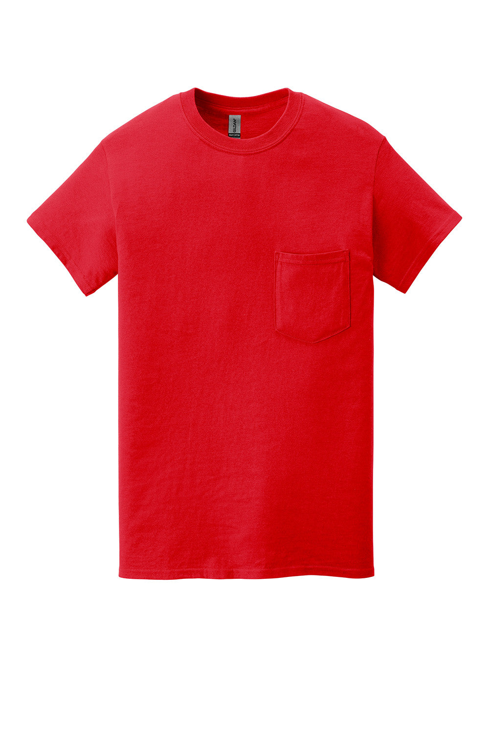 Gildan 5300/G530 Mens Short Sleeve Crewneck T-Shirt w/ Pocket Red Flat Front