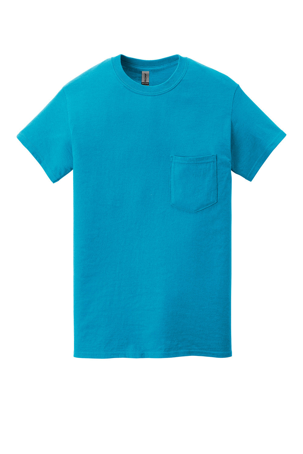 Gildan 5300/G530 Mens Short Sleeve Crewneck T-Shirt w/ Pocket Sapphire Blue Flat Front