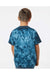 Dyenomite 20BCR Youth Crystal Tie Dyed Short Sleeve Crewneck T-Shirt Navy Blue Model Back