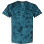 Dyenomite Mens Crystal Tie Dyed Short Sleeve Crewneck T-Shirt - Navy Blue - NEW