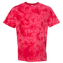 Dyenomite Mens Crystal Tie Dyed Short Sleeve Crewneck T-Shirt - Red - NEW