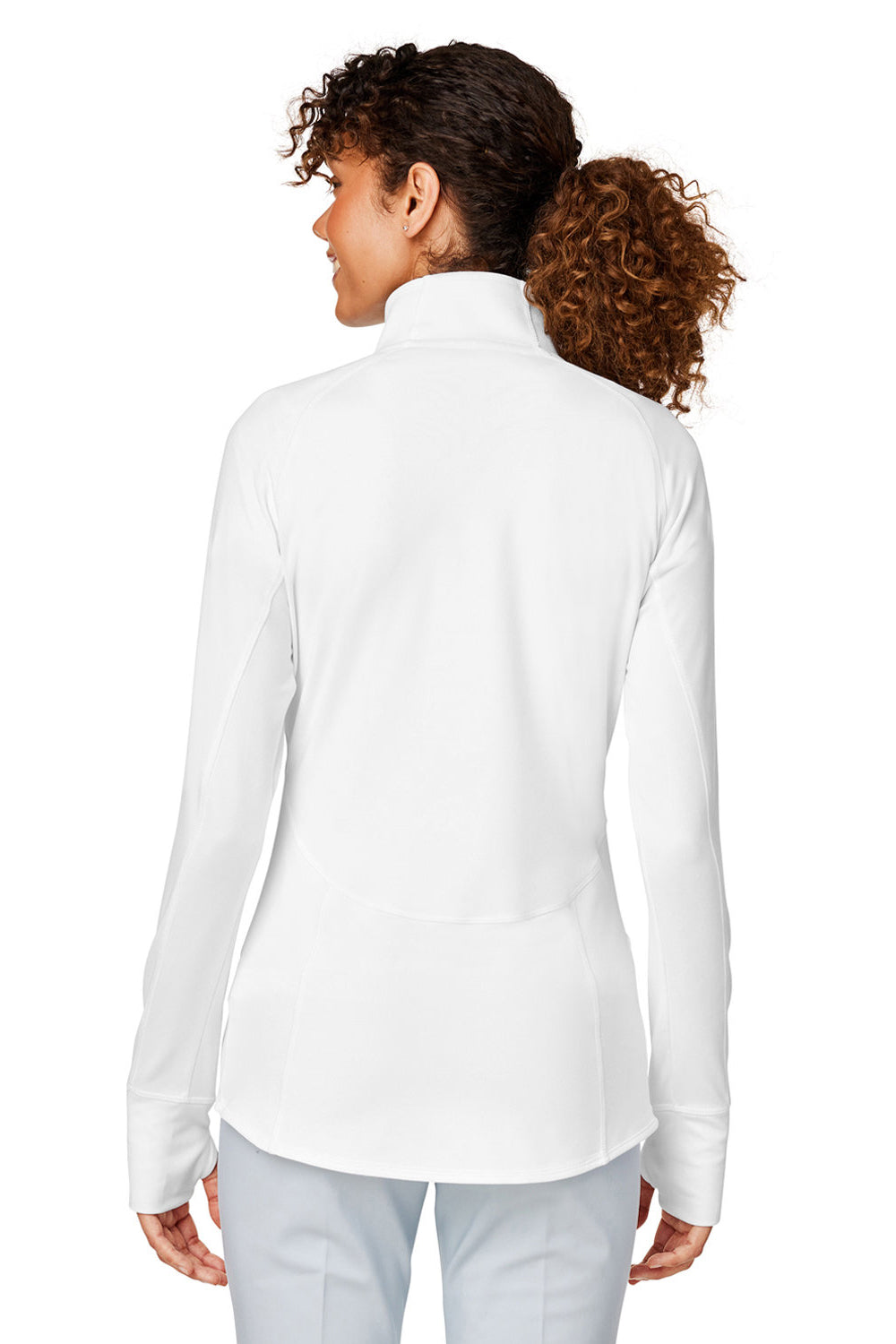 Puma 533007 Womens Gamer Moisture Wicking 1/4 Zip Sweatshirt w/ Pockets Bright White Model Back