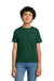 Hanes 5370 Youth EcoSmart Short Sleeve Crewneck T-Shirt Deep Forest Green Model Front